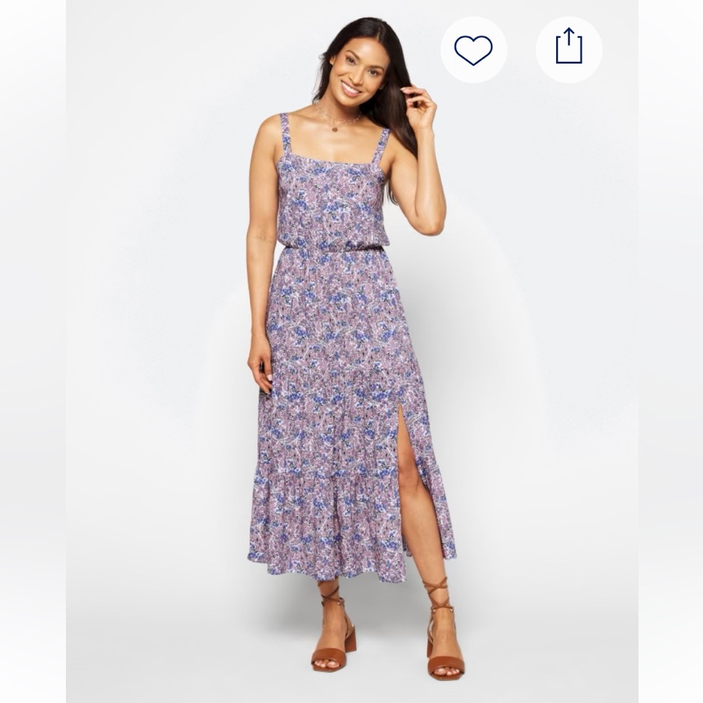 NINE BRITTON Floral Sleeveless Maxi Dress